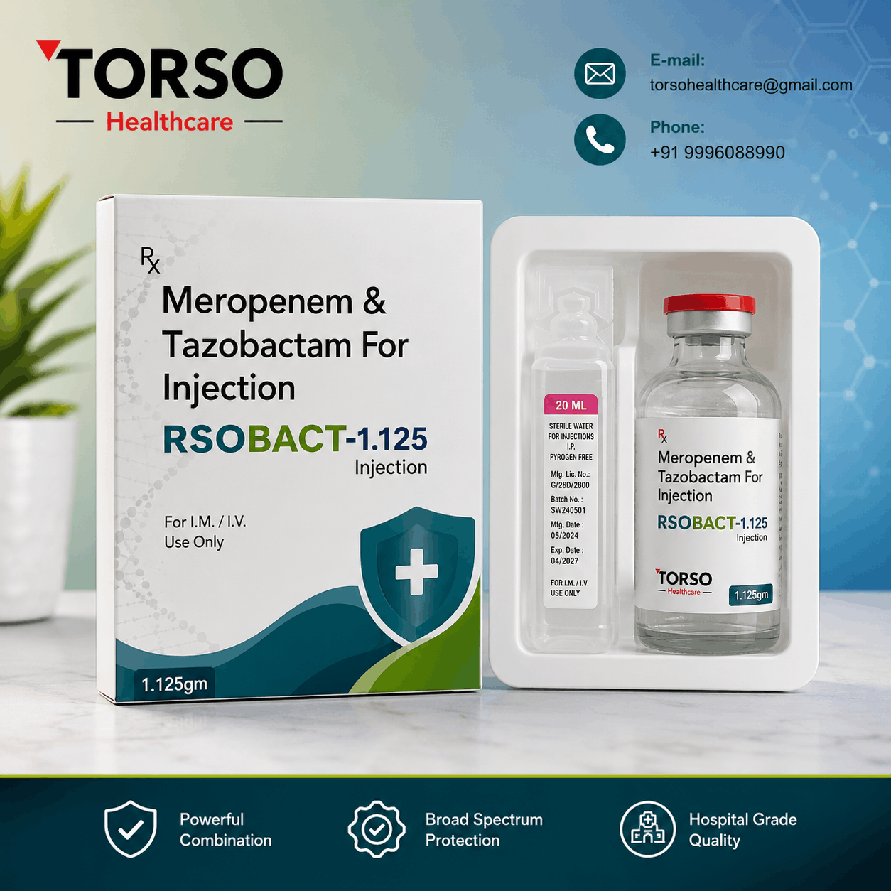 meropenem and tazobactam injection 1.125 gm
