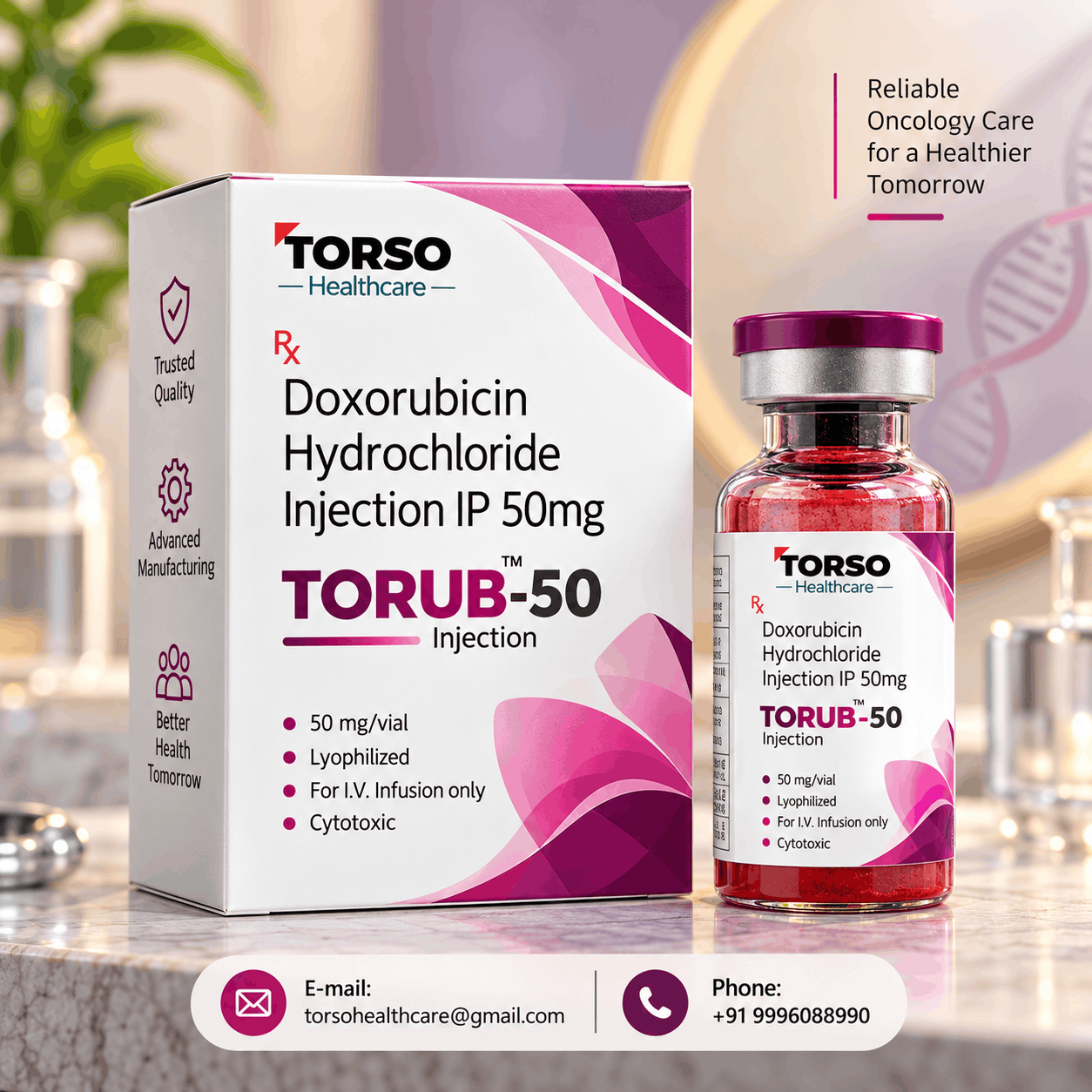 Doxorubicin 50mg (Doxorubicin Hydrochloride Injection IP 50mg)